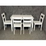 Modern White dining table and 4 chairs