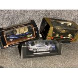 Three large boxed collectible cars (1:18 scale) all in original boxes includes Burago Lamborghini,
