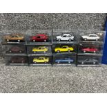 Large collection of 60 diecast car models by Altaya all in original boxes and hardback x3