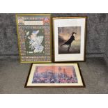 Scotland of old 1600 jigsaw puzzle framed and Scottish print of Sir Henry Raeburn and one other.