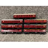 Total of 7 Tri-ang railways OO gauge passenger carriages (all unboxed)