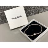 Silver Pandora bracelet with original box, 14.8G