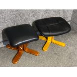 2x leatherette seated contemporary footstools