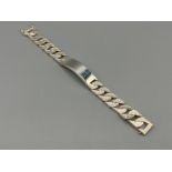 Gents Sterling silver solid I.D bracelet with bark pattern (77.1g)