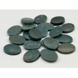 20 x Bloodstone 16mm x 12mm slice gemstones