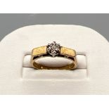 Vintage 9ct gold diamond solitaire ring. Size L (3G)