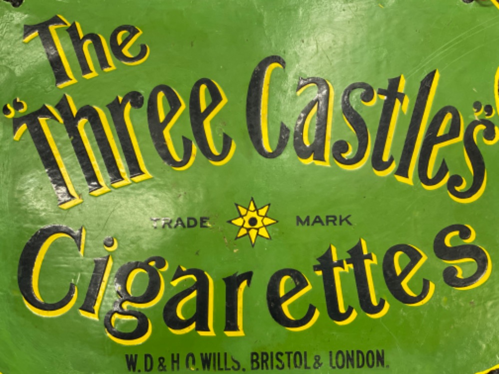 Vintage metal hanging advertising sign ‘The Three Castles Cigarettes’ 57x40cm - Bild 2 aus 3