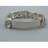 Brand new ex display sterling silver gents heavy bark patterned bracelet (75.1g)