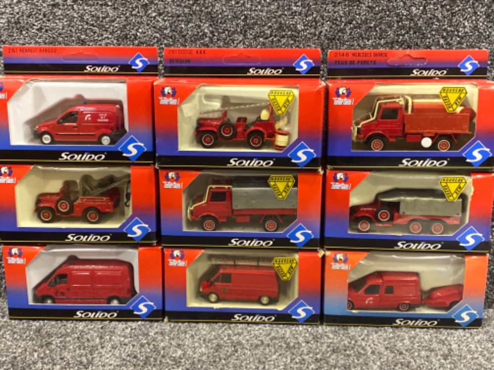 Solido French die cast models x9. Toner gam I range. French emergency Services all in original