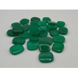 28 x Green stone slice gemstones 10mm x 12mm