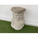 Concrete deep planter/stick stand in the form of a Toby jug