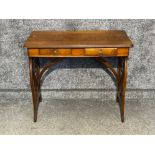 Twin draw Mahogany writing table (83cm x 72cm x 44cms)