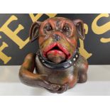 Cast metal dog money box