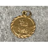 9ct gold St Christopher round pendant (1g)