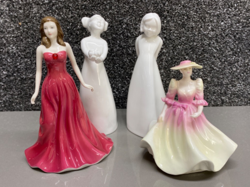 3x Coalport figurines to include special gift & my little angel etc together with a Royal Doulton