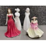 3x Coalport figurines to include special gift & my little angel etc together with a Royal Doulton