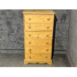 Pine tall boy set 6 drawers