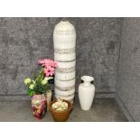 Large contemporary floor vase (height 130cm) plus other modern vases, plant pot etc