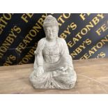 Large concrete sitting Buddha garden ornament, Height 62cm