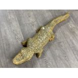 Large concrete garden ornament in the form of a crocodile, 79x21cm