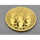 Solid 9ct gold 2021 Two crowns Seven signatories of the Irish Proclamation coin. (8.1g)
