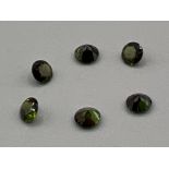 6 x Green Tourmaline round faceted 4mm gemstones