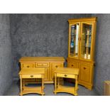 Rossmore furniture 4 piece suite, includes corner unit, sideboard & 2x single drawer units