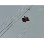 13ct Garnet round 3.5mm cut gemstones and 3 sterling silver necklaces