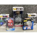 Total of 5 ‘funko’ Pop vinyl figures all in original boxes, includes Deadpool, Ant-Man, Hala the