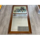 Edwardian oak framed picture mirror (78cm x 148cms)