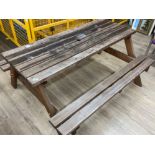 Large outdoor classic pub style picnic table, L150xW128xH72cm