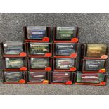 Exclusive First Editions 1:76 scale die cast models of double decker buses all boxed x14