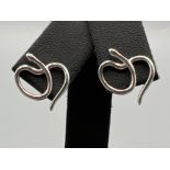 Silver heart shaped stud earrings