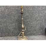 A silver plated converted candlestick lamp 54cm high