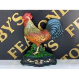 Large cast metal Cockerel doorstop (height 34cm)