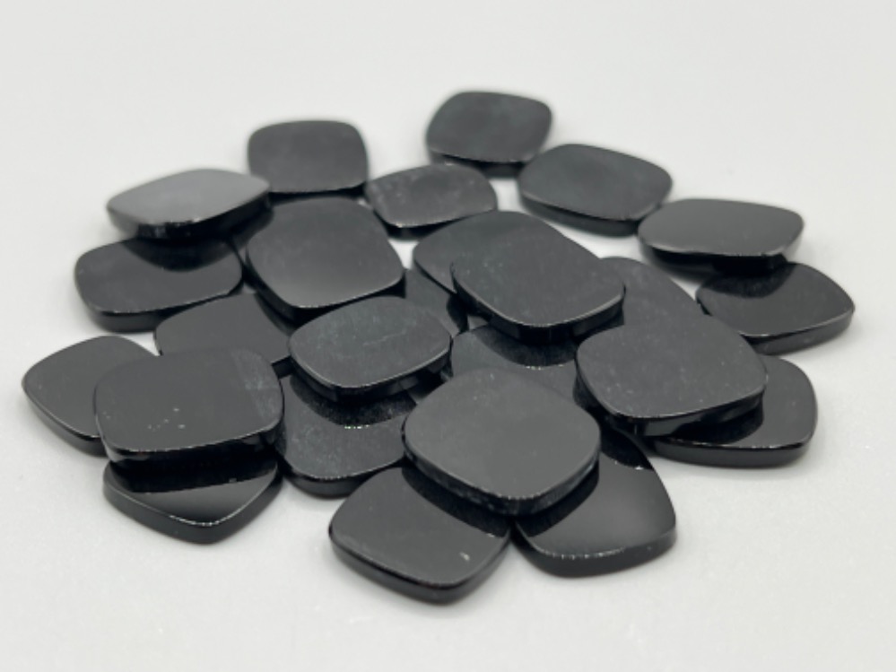 26 x black Onyx 14mm x 12mm cut gemstones