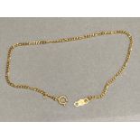 9K yellow gold infants bracelet, 19cm, 1G