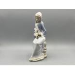 Lladro 4972 “Sitting with lillies” in good condition