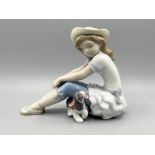 Lladro “Girl playing with dog” in good condition