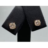 18ct Rose Gold Diamond Stud Earrings 0.84ct total weighing 1.24 grams