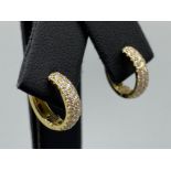 18ct Yellow Gold Cuff Style Diamond Earrings Comprising of 0.52ct total weighing 2.20 grams