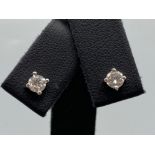 18ct White Gold Diamond Studs 0.60cts total weighing 1.16grams