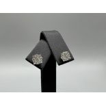 0.80cts Diamond Cluster Stud Earrings in 9ct White Gold 1.3 grams in weight