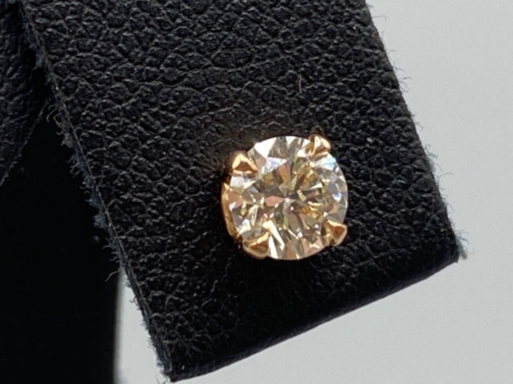 18ct Rose Gold Diamond Stud Earrings 0.84ct total weighing 1.24 grams - Image 3 of 3