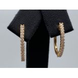 18ct Rose Gold Diamond Hoop Earrings Comprising of a total os 0.24cts of Diamonds weighing 4.20