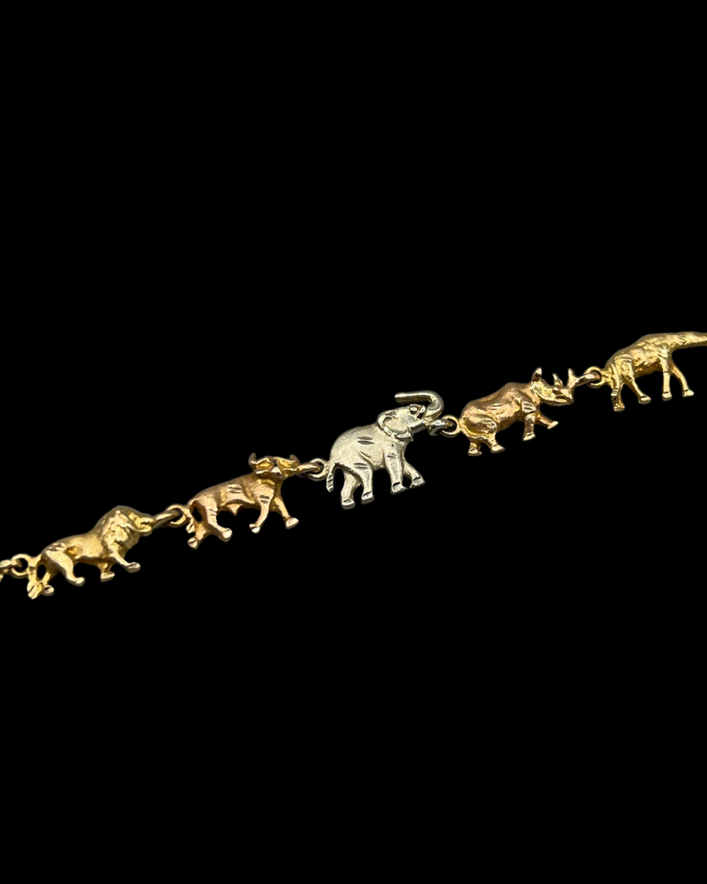 18ct Gold African Safari Animals Bracelet depicting Elephant, Lion etc, Very Good Condition 9.8g, - Image 2 of 2