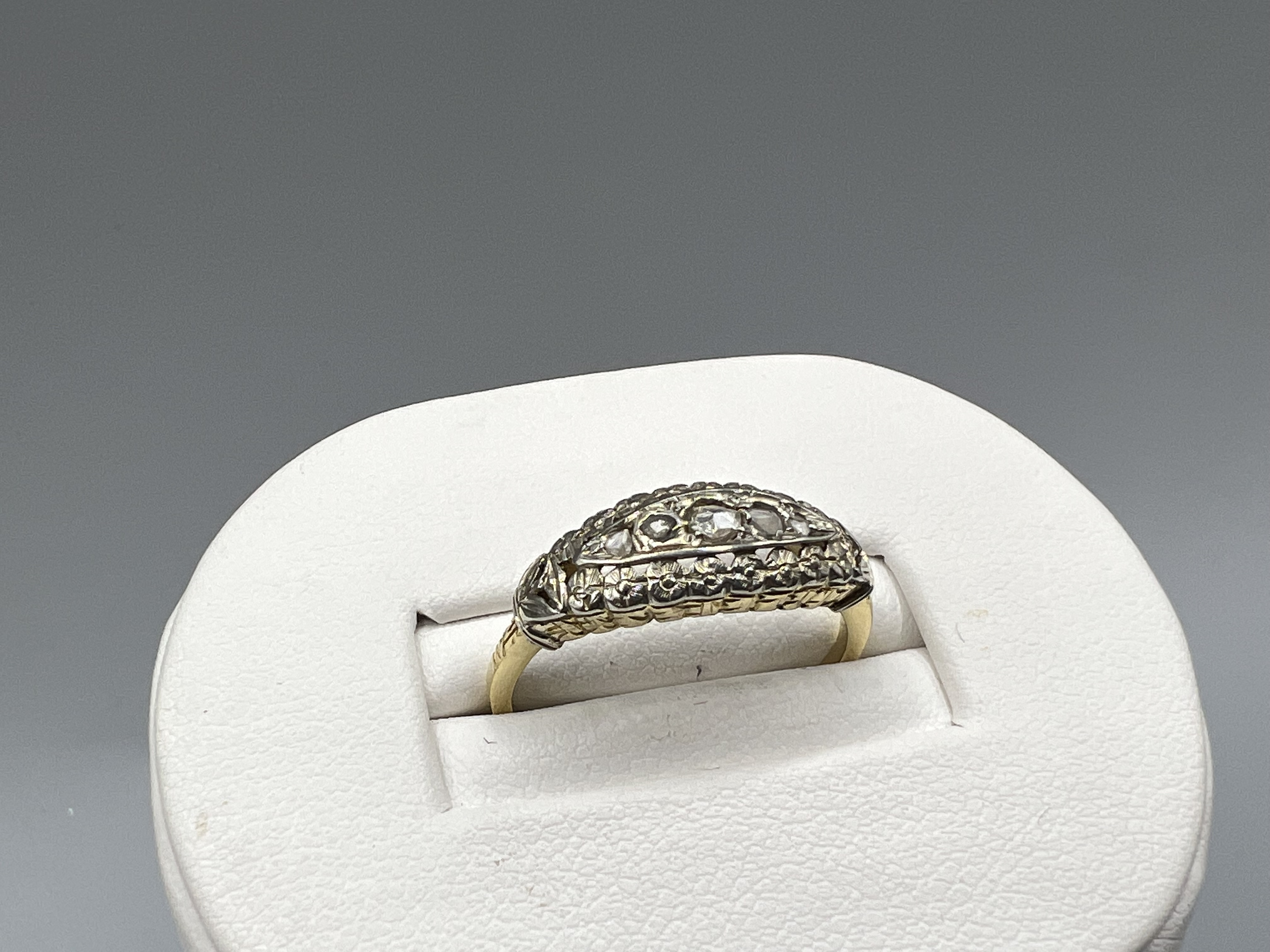 Antique 18ct Gold & Diamond Ring - Size P 2.6g - Image 2 of 3