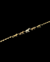 18ct Gold African Safari Animals Bracelet depicting Elephant, Lion etc, Very Good Condition 9.8g,