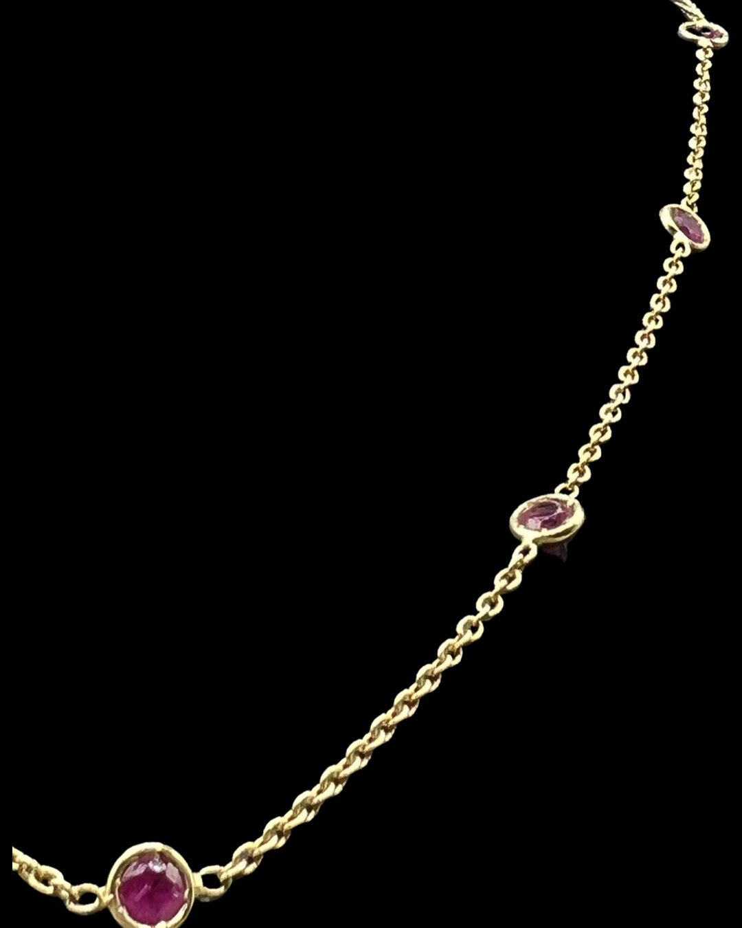 18ct Gold Rubies by The Yard Designer Style Necklace 46cm in length - Very Good Condition 4.7grams - Image 2 of 2