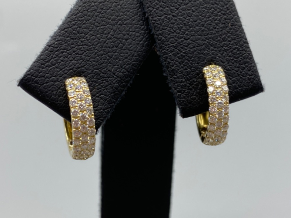 18ct Yellow Gold Cuff Style Diamond Earrings Comprising of 0.52ct total weighing 2.20 grams - Image 2 of 2